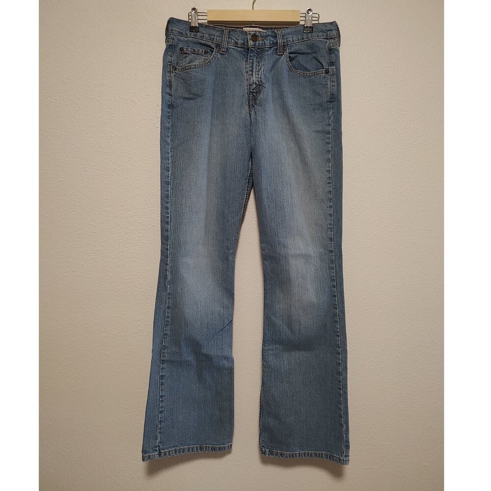 Levi's Signature Blue Light Wash Mid Rise Five Pocket Boot Cut Stretch Jeans 10L